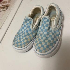 Girls 9c blue checkered vans
